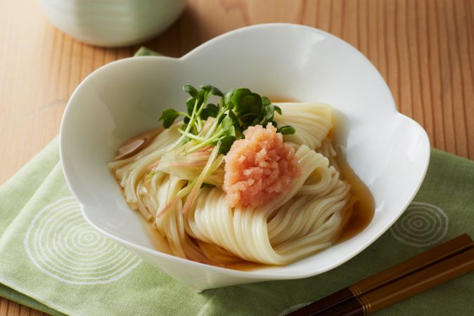 明太ぶっかけうどん レシピ記事 | 明太子の島本